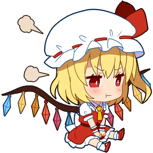 touhou, touhou project, touhou flandre, фландр скарлет чиби, фландр скарлет тохо чиби