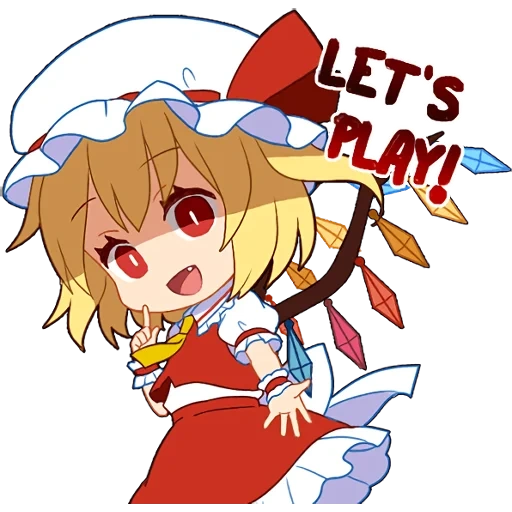 touhou project, touhou flandre, flandre scarlet, flemish red cliff, plan animation after the head