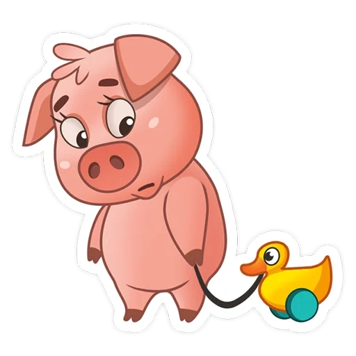 modello di maiale, maiale cartone animato, cartoon piggy, maialino su sfondo bianco