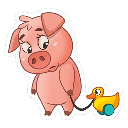 pattern pig, cartoon pig, cartoon pig, white piglet