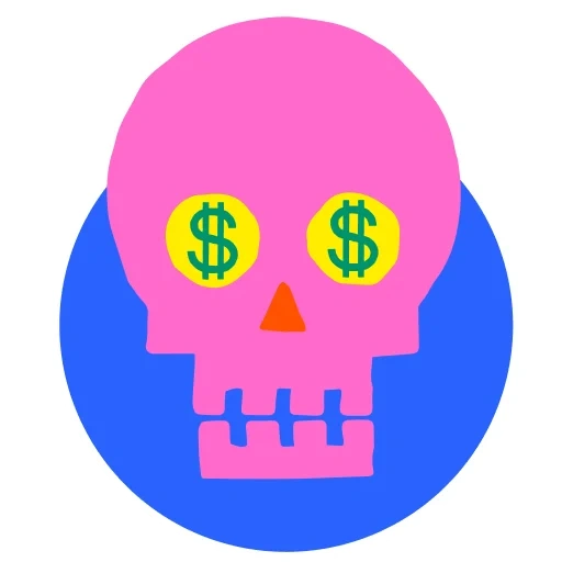 íconos, dinero, icono de cráneo, icono de cráneo, ícono virus fantasma