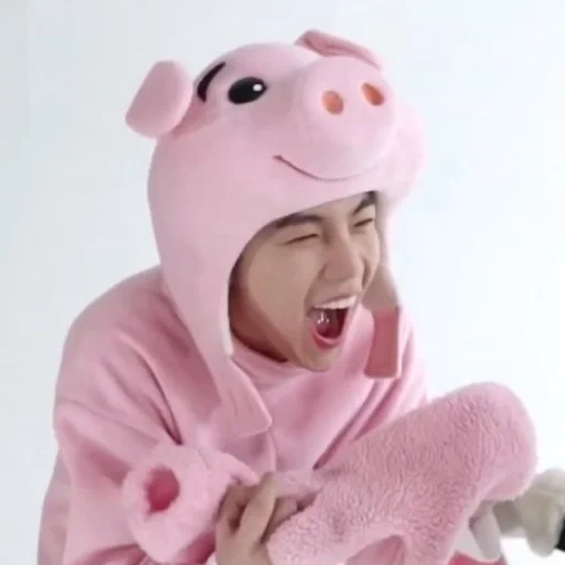 parotitis de kigurumi, kigurumi rosa, kigurumi cerdo rosa, leopardo rosa kigurumi, kigumi pijama panda rosa