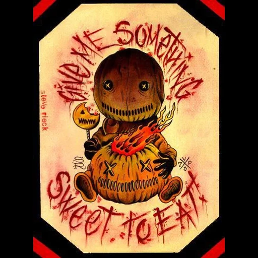 tattoo monster, trick r treat, halloween horror, sam trick or treat, trevor henderson horror