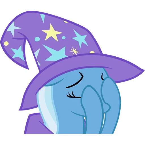 poneys de trixie, trixie 35856, chapeau de trixie, trixie lulamoon, pony trixie est triste