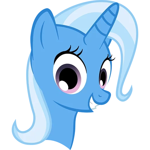 trixie mlp, poneys de trixie, poney bleu, tête de trixie, trixie lulamoon