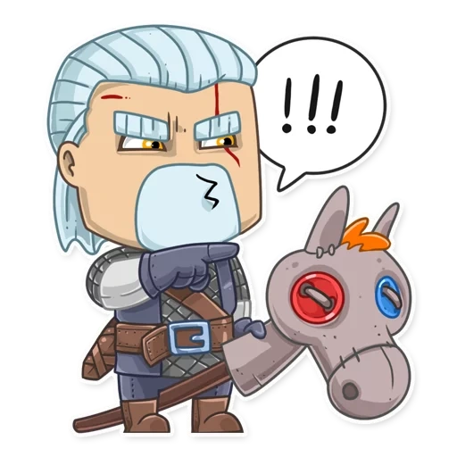 rick morty, witcher chibi, chibi geralt, geralt rivia chibi, chibi witcher geralt