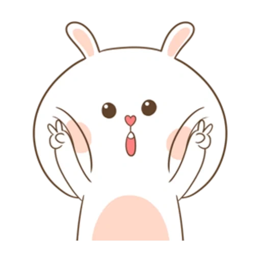 rabbit, cute drawings, kawaii drawings, tuagom puffy bear and rabbit