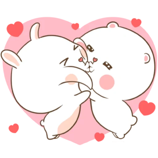 un couple, dessins mignons, chers dessins sont mignons, amour drawings, tuagom puffy bear and rabbit
