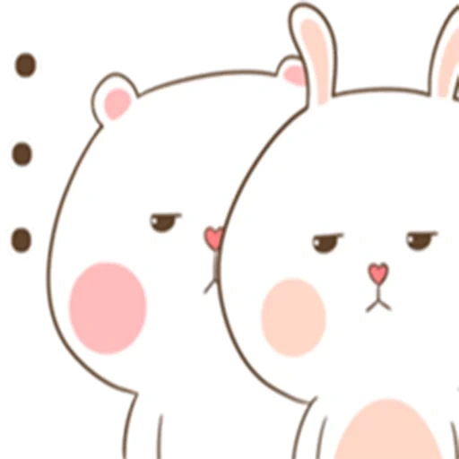 kawaii, menyenangkan, gambar kavai, gambar kawaii, tuagom puffy bear and rabbit