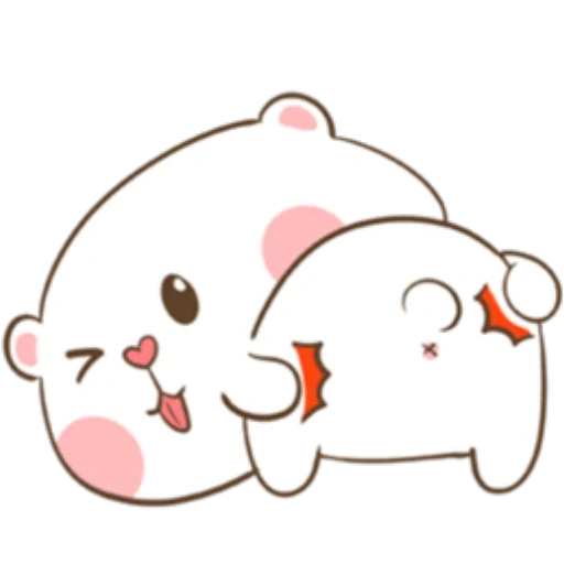 kawaii, menyenangkan, stiker kavai, tuagom puffy bear, gambar sayang itu lucu