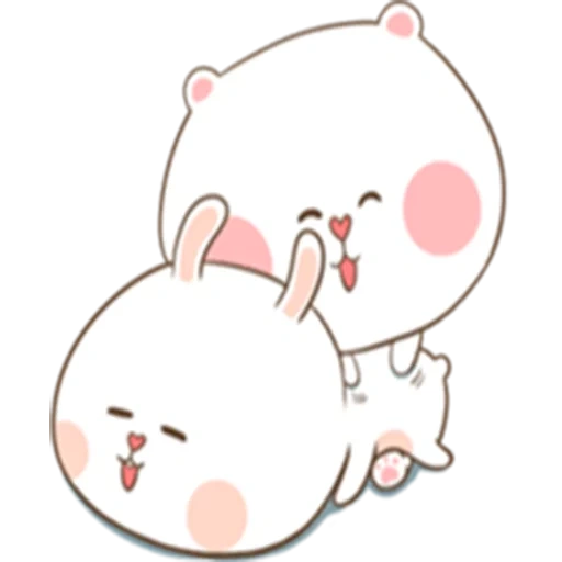 kawaii, joli, dessins mignons, dessins kawaii, tuagom puffy bear and rabbit