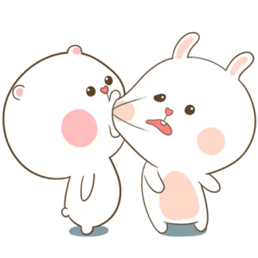 human, cute drawings, tuagom puffy bear and rabbit, bear and rabbit love animateded