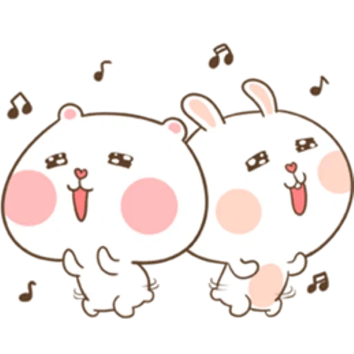 lovely, the drawings are cute, tuagom puffy bear, marshmallow couple, cute kawaii drawings