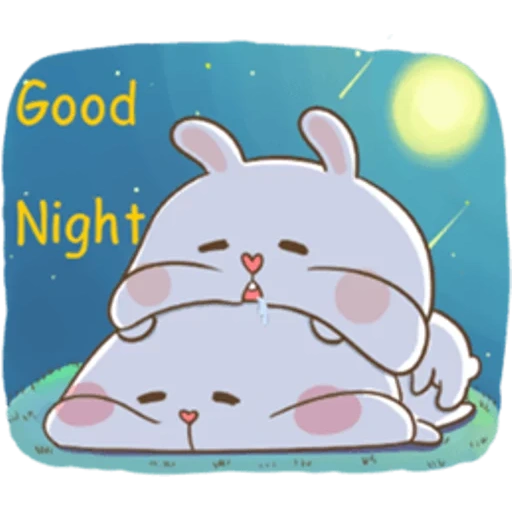 kelinci kecil, gambar lucu, selamat malam manis, selamat malam kawai