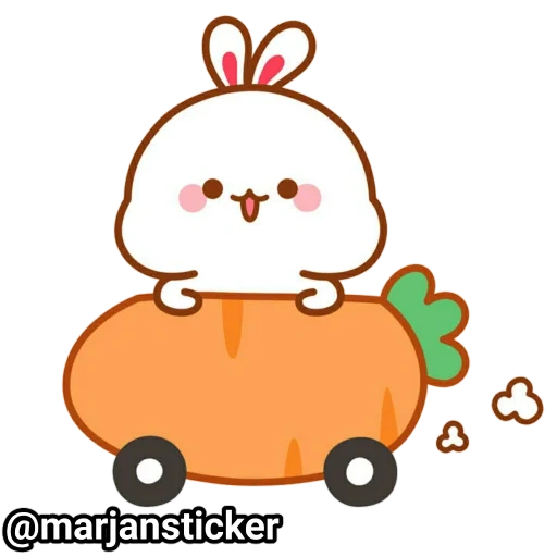 kawaii, gambar kawaii, kelinci korea, animado tuji yang cantik, stiker gambar lucu