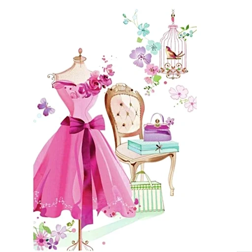 для девочек платья, открытки винтажные, шитьё мода рисунок, цветочные иллюстрации, иллюстрации lynn horrabin
