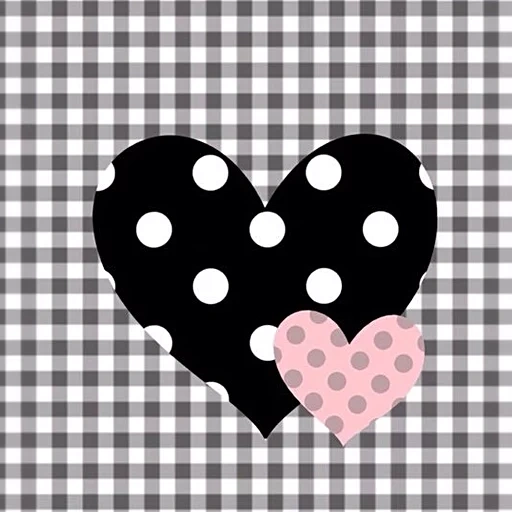милое сердце, сердце горошек, белое сердце горошек, сердце черное горошек вектор, черные клетку сердечками обои телефон