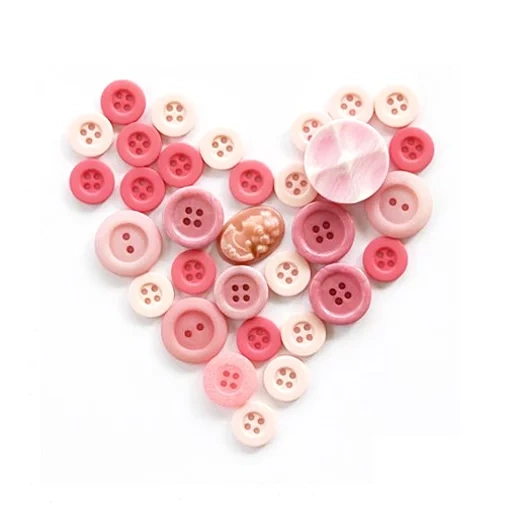 сердце пуговиц, сердечко пуговиц, валентинки пуговиц, набор пуговиц 50 штук розовые, набор пуговиц декоративных валентинка 40шт