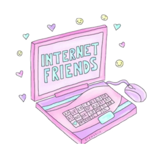 ноутбука, компьютер, розовый ноутбук, internet friends