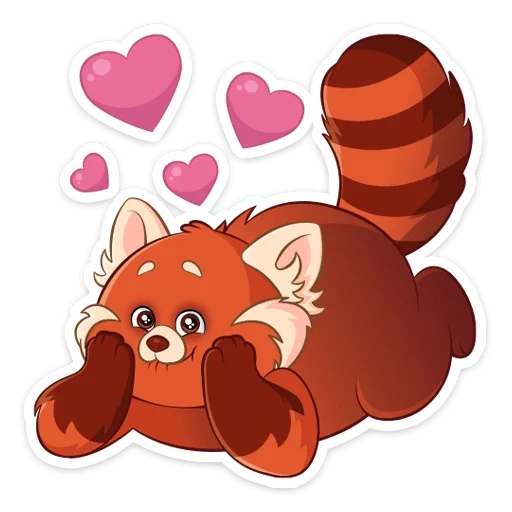 fox, panda rouge, cartoon de panda rouge