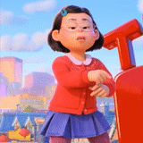 dopa, asiático, cartoon, desenhos animados infantis, fundo de pixar vermelho rotativo