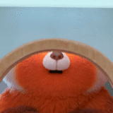 panda vermelho, brinquedos vermelhos de desenho animado de panda vermelha