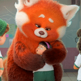 panda piccolo, turn rosso 2022, panda cotta arrossisce, trasforma il cartone animato rosso 2022