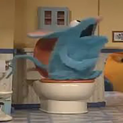 potty, um brinquedo, grande azul, mapa do ártico mundial de shark shark, urso no rato big blue house