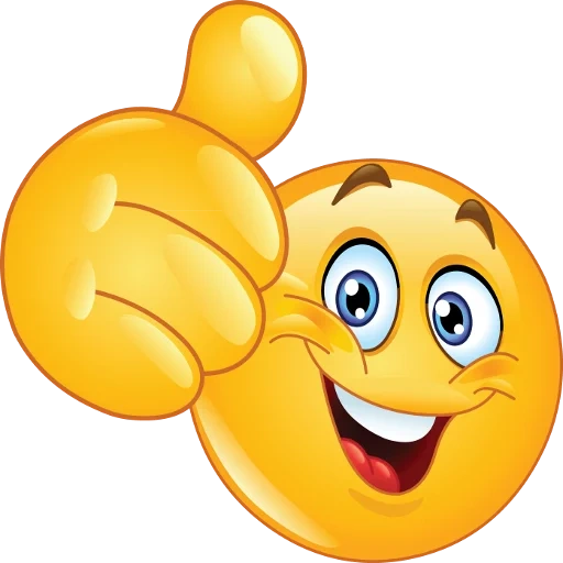 super smiley, la faccina va bene, le emoticon sono grandi, smimik è un pollice, smiley thumb up