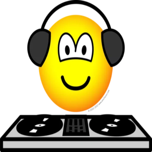 interesting dj, smiley face earphone, smiley face earphone, dj emoji, funny dj smiling face