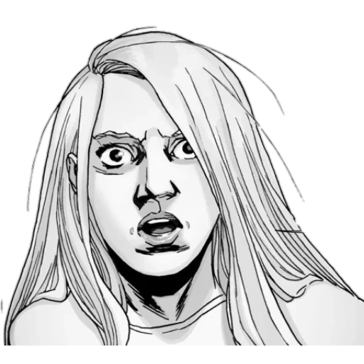 imagen, ideas de dibujos, retrato de billie eilish, comic walking dead, lydia walking dead comics