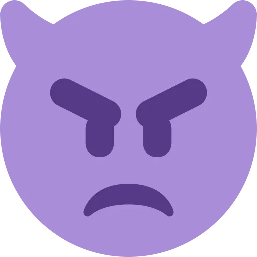 кот, фейк иконка, эмоджи рогами, фиолетовый смайлик, эмодзи фиолетовый демон