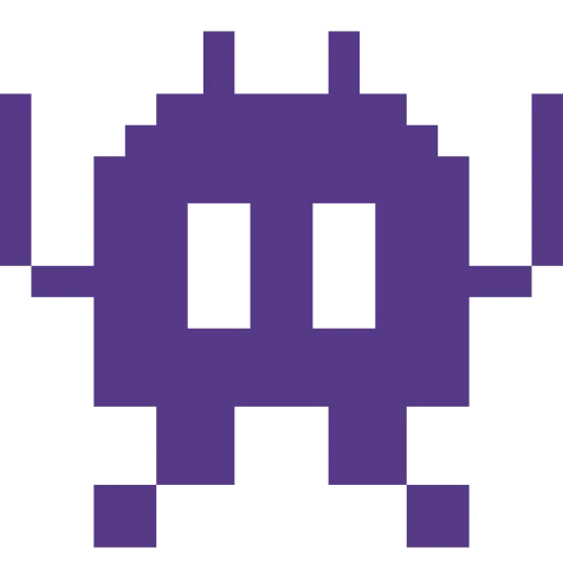 значок bits, пиксельный монстр, эмодзи космический монстр, пиксельный фиолетовый монстр, space invaders пиксель прозрачном фоне