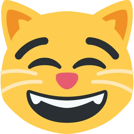 cat emoji, twemoji cat, эмодзи котик, эмоджи кот смеется, улыбающийся кот смайл