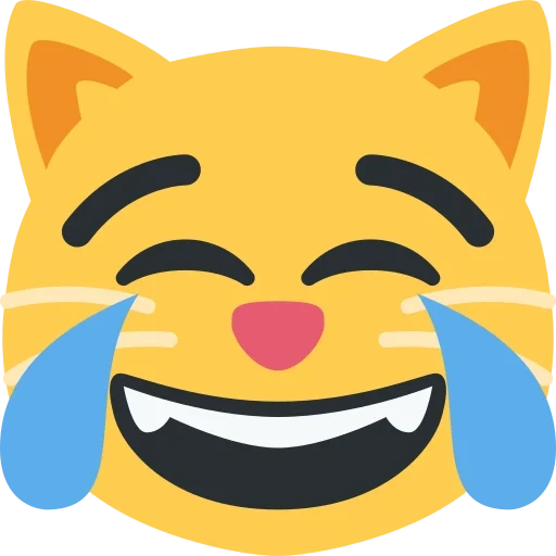 эмодзи кот, эмодзи котик, эмодзи смеющийся кот, смеющийся кот смайлик, улыбающийся кот смайл
