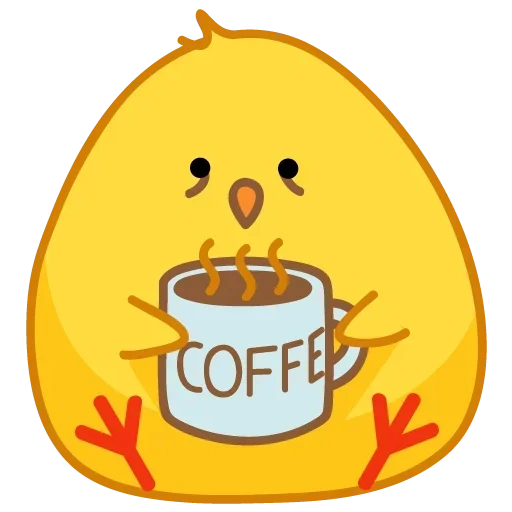 chicken, smiling face, chicken, coffee cup