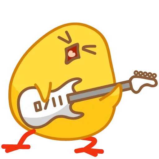 tsypa, küken, fallen mit einer gitarre, utya chip aufkleber