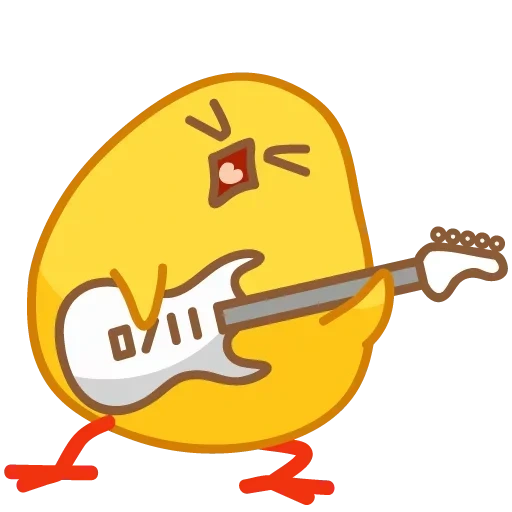 frango, frango, guitarra de frango, adesivo de frango de pato