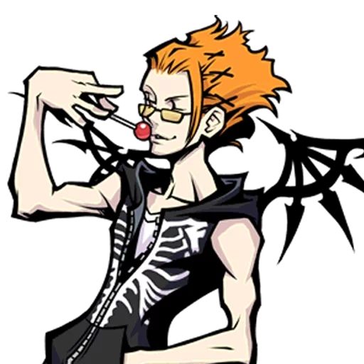 personajes, kingdom hearts, personajes de twewy, theworld ends with you, travis strikes again nomore heres