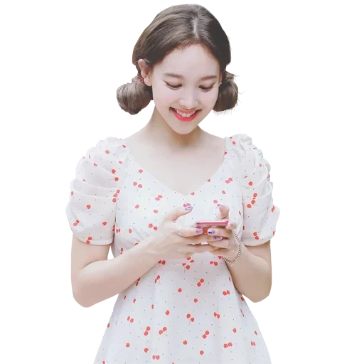 dua kali, dua kali nayeon, gaun wanita, gaun wanita musim panas, gaun sifon korea