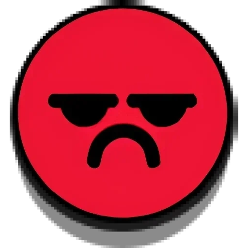 red emoticon, brawl stars pins, the red emoticon is angry, the red smiley is sad, brawl stars pins general