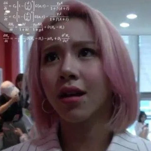 due volte, giovane donna, trucco di coreani, kpop itzy rujin, colore dei capelli rosa