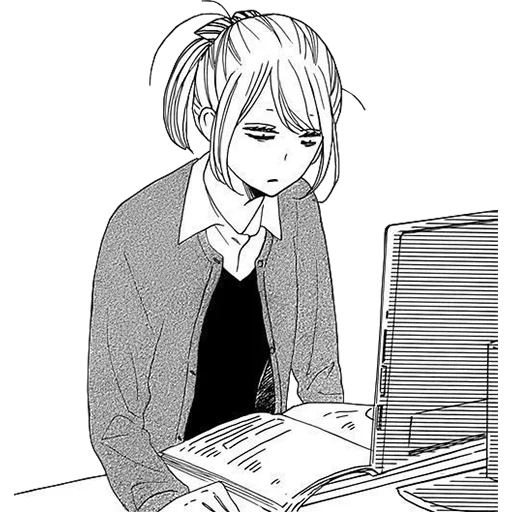manga, manga anime, manga populaire, arts animés des filles, fille anime fatiguée