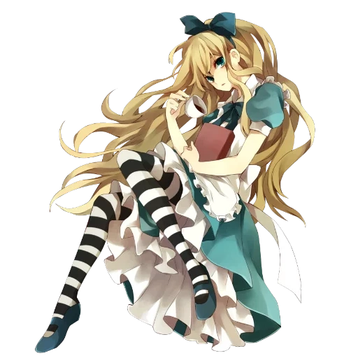 anime, filles anime, alice des merveilles, anime alice wonderland, alice se demande alice