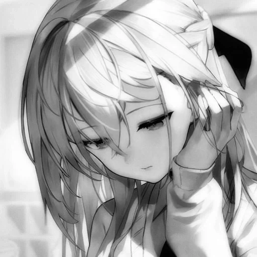 anime, diagram, seni animasi, lukisan gadis anime, gadis anime dengan rambut putih