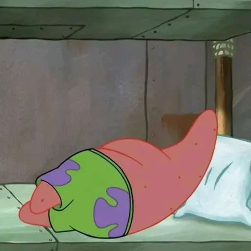 patrick starr, patrick is asleep, patrick spongebob, patrick spongebob, spongebob square pants