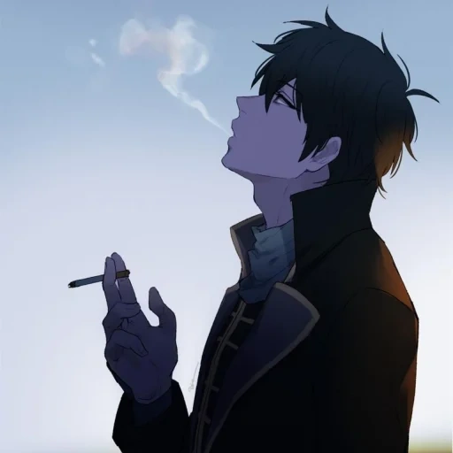 аниме, человек, эмия кирицугу сигаретой
