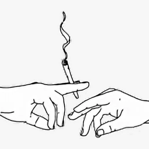 рука сигаретой, лёгкие рисунки, рука сигаретой эскиз, рисунок девушка сигаретой, рука держит сигарету рисунок