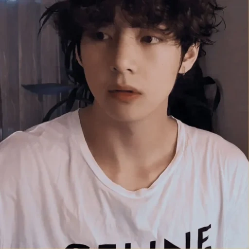 zheng zhongguo, kim tae-hyun, taehyung kim, taehyung bts, curly hair jin taiheng 2020