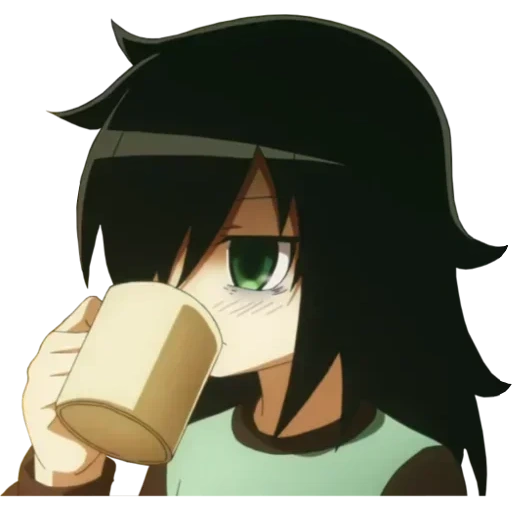 томоко, аниме персонажи, томоко куроки аниме, томоко куроки кружкой, куроки томоко пьет чай